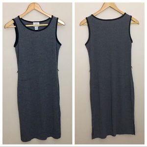 LOFT Petite Sheath Dress Charcoal Gray Sleeveless Business Workwear XSP